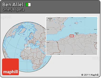 Gray Location Map of Ben Allel