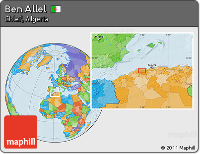Political Location Map of Ben Allel