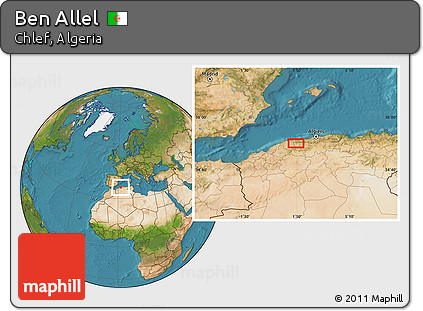 Satellite Location Map of Ben Allel