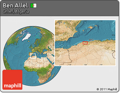 Satellite Location Map of Ben Allel