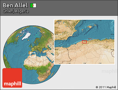Satellite Location Map of Ben Allel