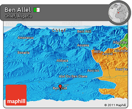 Political Panoramic Map of Ben Allel