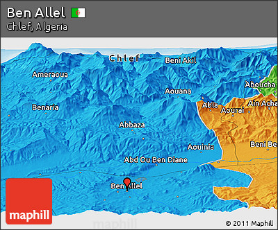 Political Panoramic Map of Ben Allel