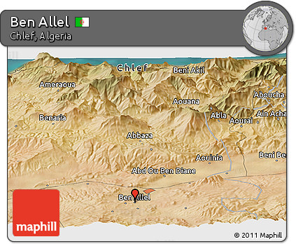 Satellite Panoramic Map of Ben Allel