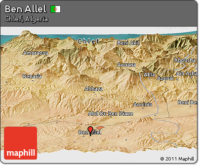 Satellite Panoramic Map of Ben Allel