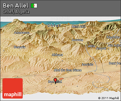 Satellite Panoramic Map of Ben Allel