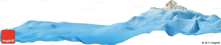 Shaded Relief Horizon Map of the Area around 36° 19' 55" N, 22° 10' 29" E