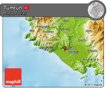 Physical 3D Map of Tümtün