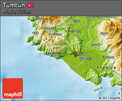 Physical 3D Map of Tümtün