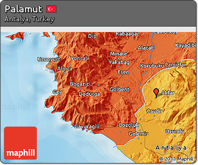 Political 3D Map of Palamut