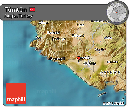 Satellite 3D Map of Tümtün