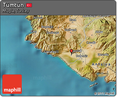 Satellite 3D Map of Tümtün