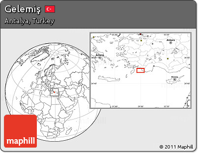 Blank Location Map of Gelemiş