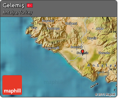 Satellite Map of Gelemiş
