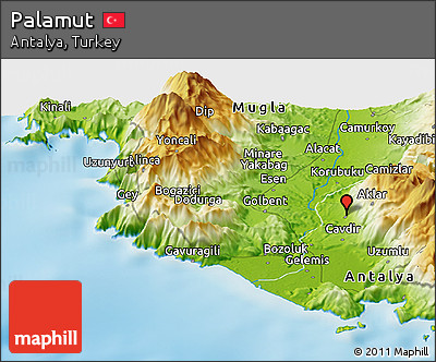 Physical Panoramic Map of Palamut