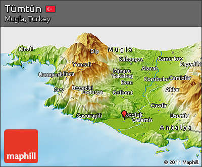 Physical Panoramic Map of Tümtün