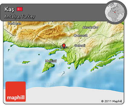 Physical 3D Map of Kaş