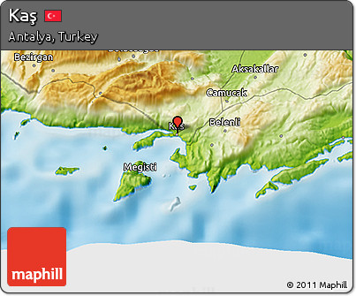 Physical 3D Map of Kaş