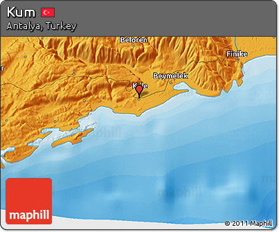 Political 3D Map of Kum