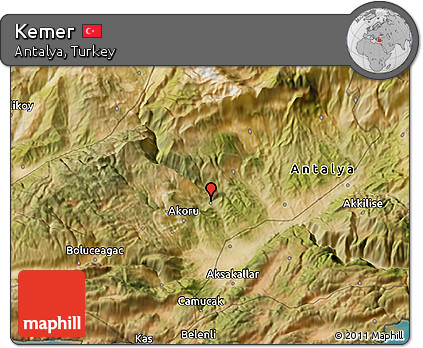 Satellite 3D Map of Kemer