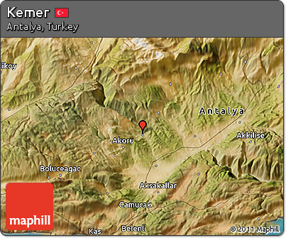 Satellite 3D Map of Kemer