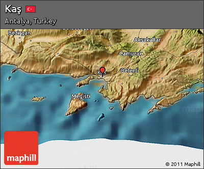 Satellite 3D Map of Kaş