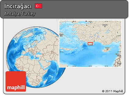 Shaded Relief Location Map of İncirağacı