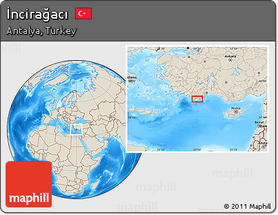 Shaded Relief Location Map of İncirağacı