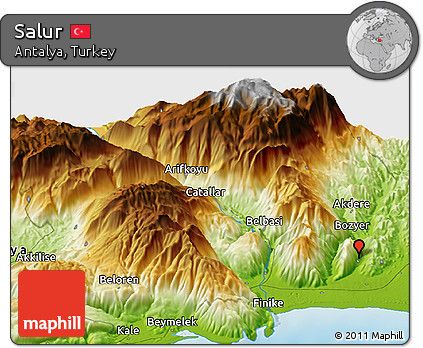 Physical Panoramic Map of Salur