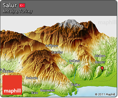 Physical Panoramic Map of Salur