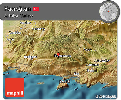 Satellite Panoramic Map of Hacıoğlan