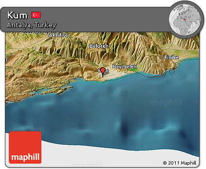 Satellite Panoramic Map of Kum