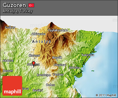 Physical 3D Map of Güzören