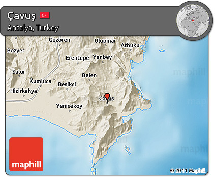 Shaded Relief 3D Map of Çavuş