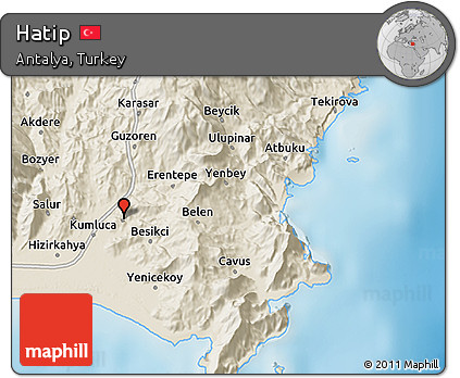 Shaded Relief 3D Map of Hatip
