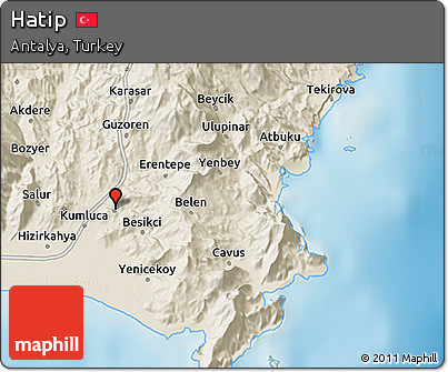 Shaded Relief 3D Map of Hatip