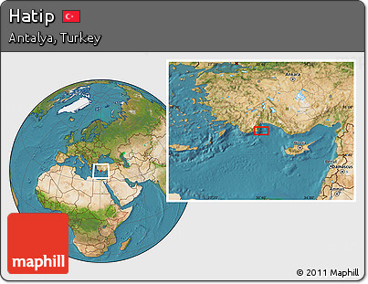 Satellite Location Map of Hatip