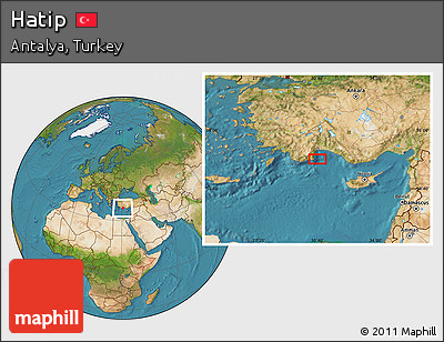 Satellite Location Map of Hatip