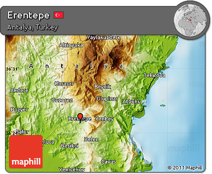 Physical Map of Erentepe