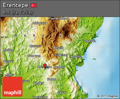 Physical Map of Erentepe