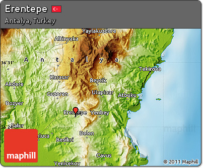 Physical Map of Erentepe