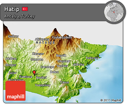 Physical Panoramic Map of Hatip