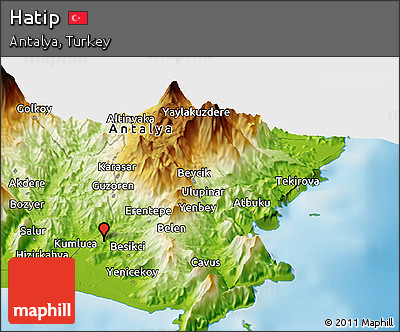 Physical Panoramic Map of Hatip