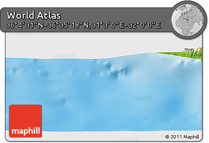 Physical Panoramic Map of the Area around 36° 19' 55" N, 31° 31' 29" E