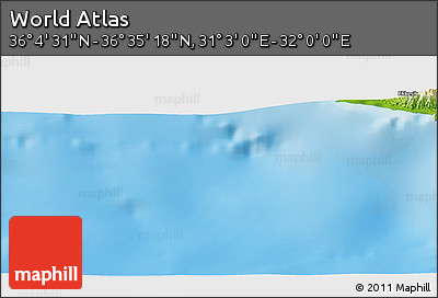 Physical Panoramic Map of the Area around 36° 19' 55" N, 31° 31' 29" E