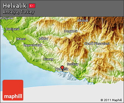 Physical 3D Map of Helvalık