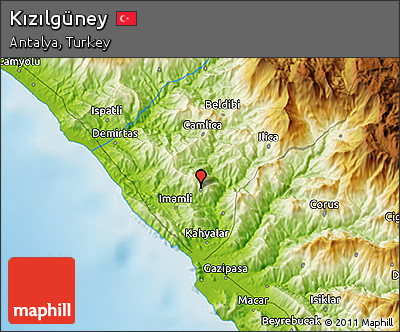 Physical 3D Map of Kızılgüney