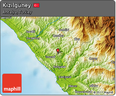 Physical 3D Map of Kızılgüney