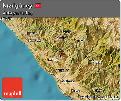 Satellite 3D Map of Kızılgüney