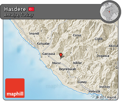 Shaded Relief 3D Map of Hasdere